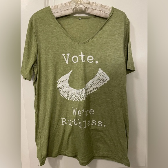 Green Graphic T-Shirt with White with Vote message - Picture 1 of 3